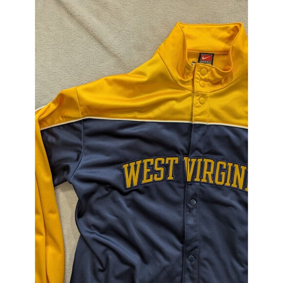 Vintage Nike Team Issued West Virginia Basketball Warm Up Shirt Size L Button Up - Picture 10 of 16